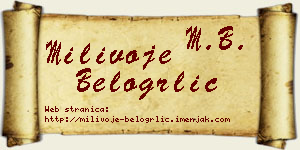 Milivoje Belogrlić vizit kartica